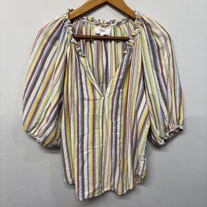 Xirena Women Blouse Top Shirt Size Small Stripes Cotton C049 -19